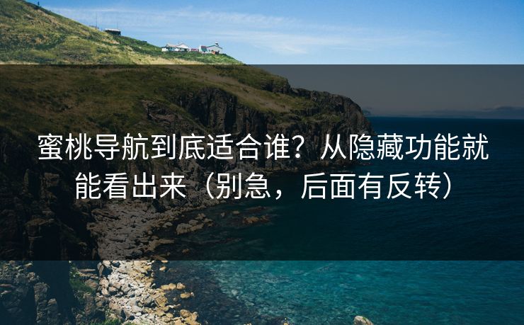 蜜桃导航到底适合谁?从隐藏功能就能看出来(别急,后面有反转) 蜜桃导航到底适合谁?从隐藏功能就能看出来(别急,后面有反转)
