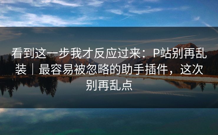 看到这一步我才反应过来：P站别再乱装｜最容易被忽略的助手插件，这次别再乱点