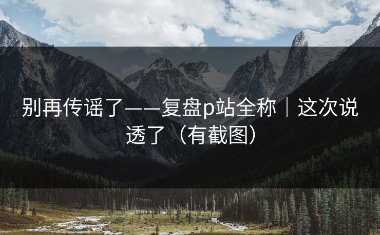 别再传谣了——复盘p站全称|这次说透了(有截图) 别再传谣了——复盘p站全称|这次说透了(有截图)