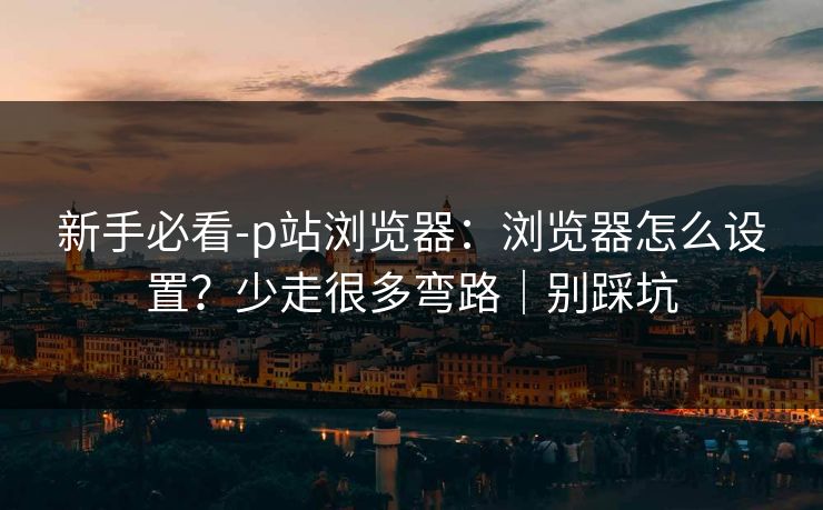 新手必看-p站浏览器:浏览器怎么设置?少走很多弯路|别踩坑 新手必看-p站浏览器:浏览器怎么设置?少走很多弯路|别踩坑